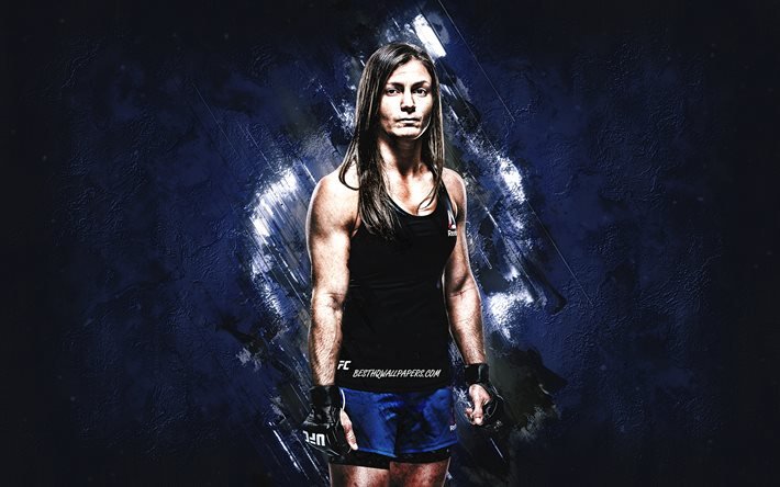 Hannah Cifers, UFC, MMA, combattant am&#233;ricain, portrait, fond de pierre bleue, Ultimate Fighting Championship