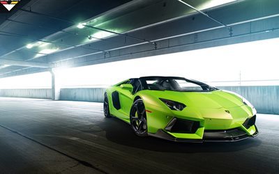 Lamborghini Aventador, 4k, 2016 auto, tuning, Vorsteiner, calce Aventador, Lamborghini