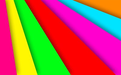 4k, arcobaleno, il design dei materiali, linee colorate, creativo, geometria, sfondo colorato