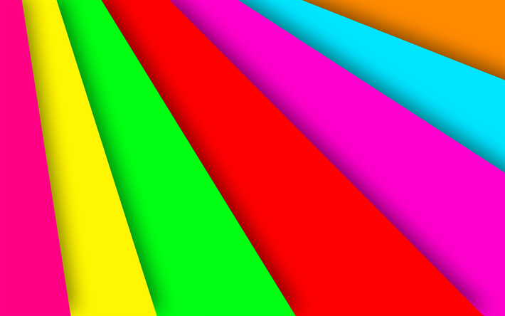 4k, rainbow, material design, colorful lines, creative, geometry, colorful background