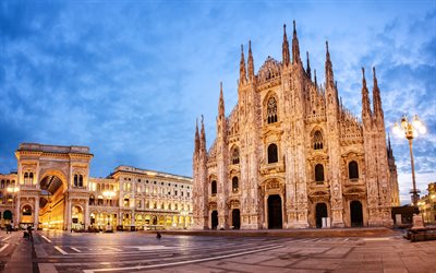 Milanon Katedraalista, 4k, Duomo di Milano, italian maamerkkej&#228;, Milan, Italia, Euroopassa