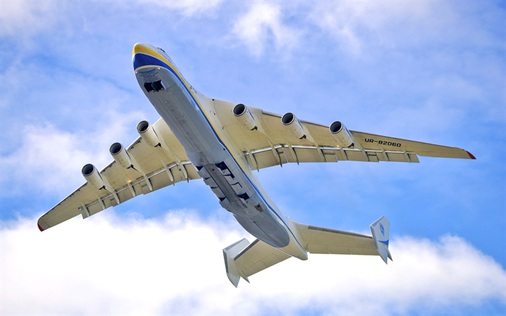 AN-225, 4k, los Cosacos ucranianos, avi&#243;n, avi&#243;n de carga Antonov An-225 Mriya, aviones de transporte, Ucrania, Antonov Airlines