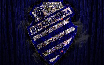 Alagoano FC, scorched logo, Brazilian Seria A, blue wooden background, brazilian football club, CS Alagoano, grunge, football, soccer, Alagoano logo, fire texture, Brazil