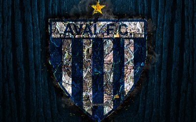 Avai FC, scorched logo, Brazilian Seria A, blue wooden background, brazilian football club, Avai SC, grunge, football, soccer, Avai logo, fire texture, Brazil