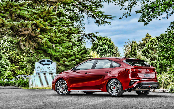 Kia Cerato Hatch GT, back view, 2019 cars, wagons, new cerato, korean cars, 2019 Kia Cerato Hatch, HDR, Kia