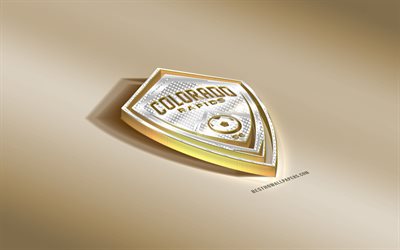 Colorado Rapids, American Soccer club, Golden Silver logo, Denver, Colorado, USA, MLS, 3d golden emblem, creative 3d art, football, Major League Soccer