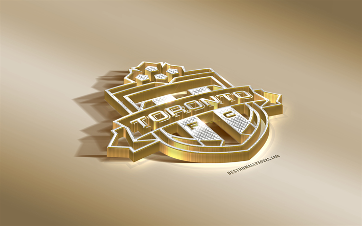 Toronto FC, Kanadalainen jalkapallo joukkue, Golden Hopea logo, Toronto, Ontario, USA, MLS, 3d kultainen tunnus, luova 3d art, jalkapallo, Major League Soccer