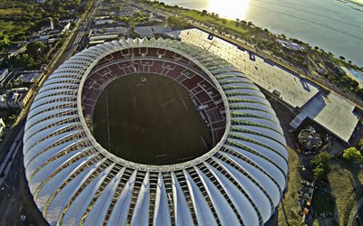 Estadio Beira-Rio, Estadio Jose Pinheiro Reuna, Internacional Stadium, Brasilian jalkapallon stadion, aamulla, sunrise, Porto Alegre, Brasilia, jalkapallo, Sport Club Internacional, Beira-Rio