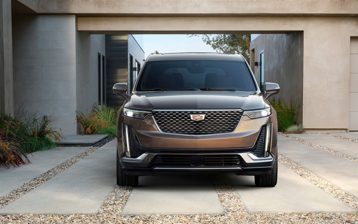 2020, Cadillac XT6, front view, new brown XT6, luxury SUV, American cars, Cadillac
