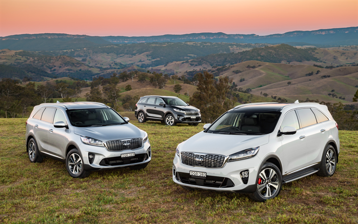 Kia Sorento, 4k, crossovers, 2018 cars, offroad, new Sorento, korean cars, Kia