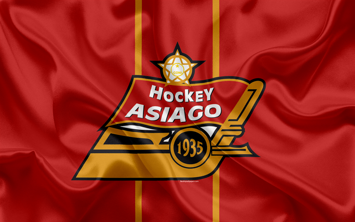 Asiago Hockey 1935, 4k, Italian hockey club, logo, emblem, Alps Hockey League, Serie A, Asiago, Italy, HC Asiago 1935, hockey, flag of Italy