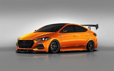 Hyundai Elantra, BTR Edition, 2017, tuning orange Elantra, sedan, South Korean cars, Hyundai
