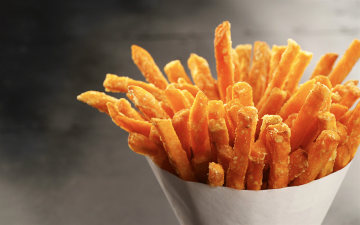 french fries, fastfood, potato, close-up