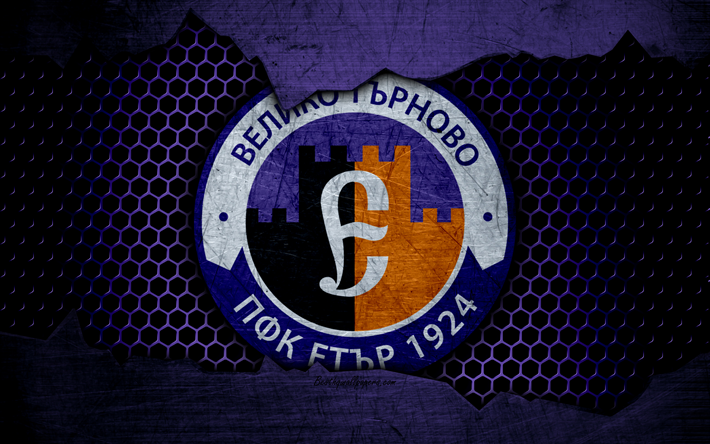 Etar, 4k, logo, Parva Liga, calcio, football club, la Bulgaria, la SFC Etar, grunge, struttura del metallo, Etar FC