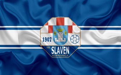 NK Slaven Belupo, 4k, Croatian football club, emblem, logo, football, flag, HNL, Croatian First Football League, Koprivnica, Croatia, Slaven Belupo FC