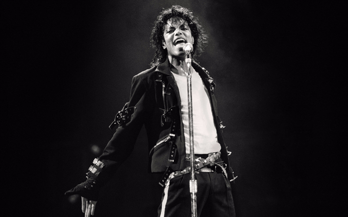 マイケル-ジャクソン, アメリカの歌手, ハリウッド, superstars, セレブ, モノクロ