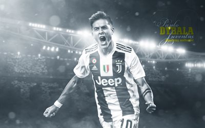 Dybala, fan art, Juve, Bianconeri, joy, argentinian footballers, goal, Juventus FC, soccer, Serie A, creative, Paulo Dybala