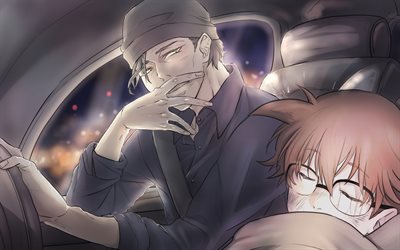 Conan Edogawa, Shuichi Akai, artwork, manga, Detective Conan