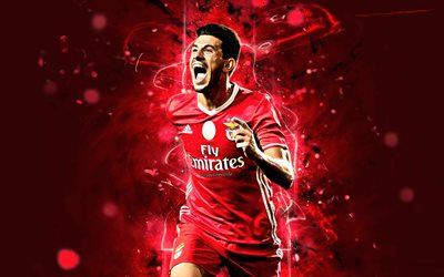 Pizzi, portugisiska fotbollsspelare, fram&#229;t, Benfica-FC, Den F&#246;rsta Ligan, Juan Antonio Pizzi, fotbollsspelare, neon lights, fotboll