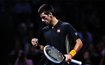 El serbio Novak Djokovic, jugadores de tenis, ATP, pista de tenis, atleta, partido