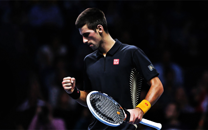 El serbio Novak Djokovic, jugadores de tenis, ATP, pista de tenis, atleta, partido