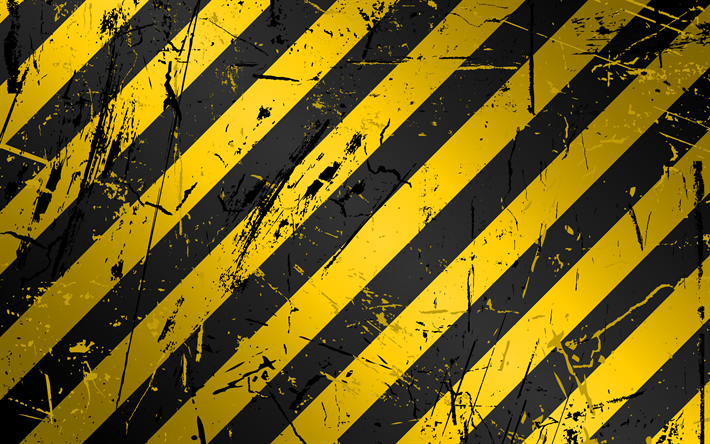 4k, keltainen ja musta linjat, grunge, art, varoitus raidat, luova, varoitus linjat