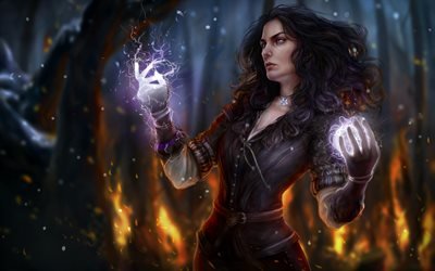 Yennefer, art, characters, magic, Witcher 3