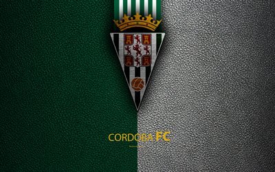 FC Cordoba, 4K, Spansk Fotbollsklubb, l&#228;der konsistens, logotyp, LaLiga2, Andra Divisionen, Cordoba, Spanien, fotboll