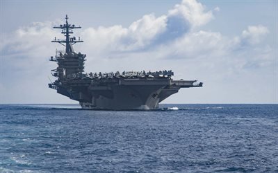 USS Theodore Roosevelt, CVN 71, nuclear-powered aircraft carrier, Nimitz, USA, US Navy, warship, ocean, aircraft carrier