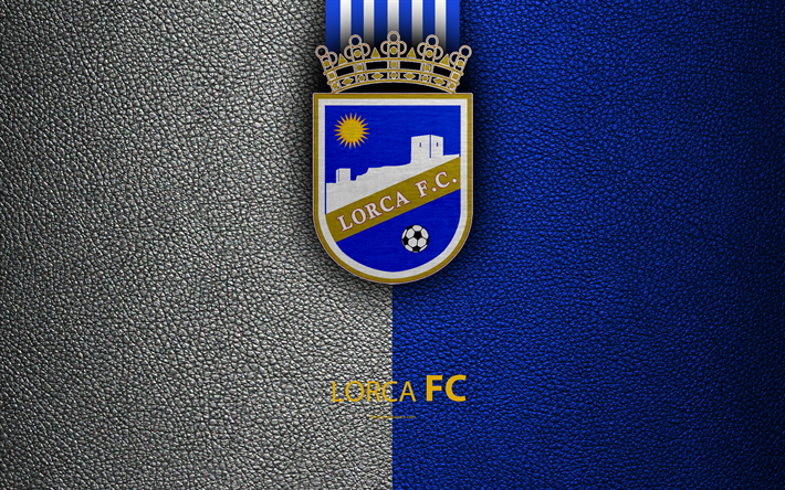 Lorca FC, FC, 4K, espagnol, Club de Football, le cuir de texture, logo, LaLiga2, Segunda Division, Lorca, en Espagne, en Deuxi&#232;me Division de football