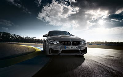 4k, BMW M3 CS, Yarış Pisti, 2018 arabalar, F80, s&#252;per, hareket, yeni M3, BMW