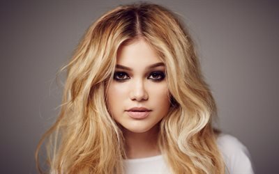 Olivia Holt, Hollywood, l&#39;actrice Am&#233;ricaine, portrait, blonde, maquillage, 4k