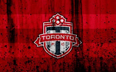 4k, FC Toronto, grunge, de la MLS, el arte, la Conferencia del este, club de f&#250;tbol de estados UNIDOS, Toronto, el f&#250;tbol, la piedra, la textura, el logotipo, el Toronto FC