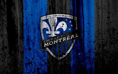4k, FC Montreal Impact, grunge, MLS, art, Eastern Conference, football club, USA, Montreal Impact, soccer, stone texture, logo, Montreal Impact FC