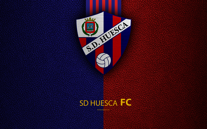 SD Line FC, 4K, Clube De Futebol Espanhol, textura de couro, logo, LaLiga2, Segunda Divis&#227;o, Line, Espanha, futebol