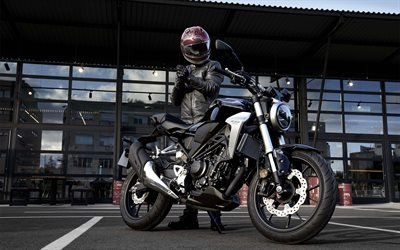 Honda CB300R, 4k, 2018 cyklar, rider, nya CB300R, japanska motorcyklar, Honda