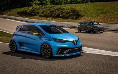 Renault Zoe, 4k, Yarış Pisti, 2018 arabalar, elektrikli arabalar, Renault