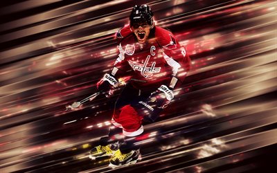 Alexander Ovechkin, NHL, Washington Capitals, captain, striker, Russian hockey player, Washington, USA, hockey, creative art, Alex Ovechkin