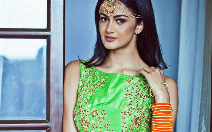 Shubra Aiyappa, la actriz india, sesi&#243;n de fotos, Bollywood, la India, vertical, vestido tradicional de la india
