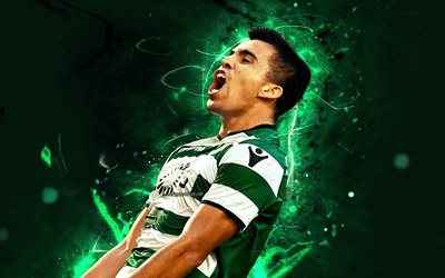 Marcos Acuna, goal, Sporting FC, argentine footballers, soccer, Acuna, Primeira Liga, footballers, neon lights, Sporting CP