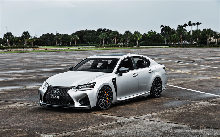 Download Wallpapers Lexus Gs F 18 Silver Sports Sedan Tuning Gs F Exterior Front View Silver Gs F Japan Lexus For Desktop Free Pictures For Desktop Free