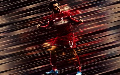 Mohamed Salah, Egyptian football player, striker, Liverpool FC, Premier League, creative art, football players, England, Salah