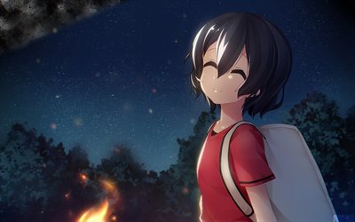 Kaban, manga, night, protagonist, Kemono Friends, Japari Library