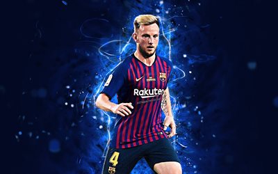 Ivan Rakitic, Barca, midfielder, FCB, La Liga, croatian footballers, Barcelona FC, Rakitic, neon lights, soccer, LaLiga
