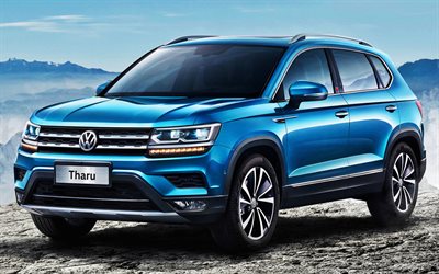 Volkswagen Tharu, offroad, 2018 cars, SUVs, blue Tharu, german cars, Volkswagen, VW Tharu, HDR