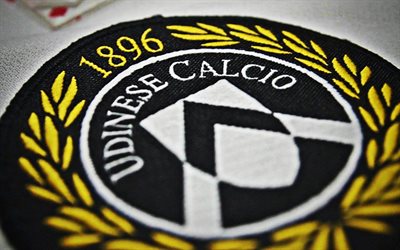 Udinese Calcio, emblem, Italian football club, fabric texture, logo, Serie A, Italy, Udine
