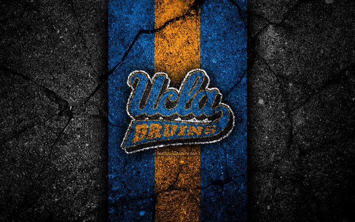 UCLA Bruins, 4 ك, كرة القدم الأمريكية, NCAA, حجر أصفر أزرق, الولايات المتحدة الأمريكية, نسيج الأسفلت, شعار UCLA Bruins