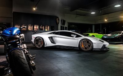 Lamborghini Aventador, NL2, Novitec Torado, white Aventador, tuning Lamborghini