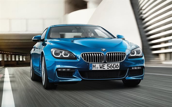 BMW 640i Coupe, 2017, blue, BMW Gran Coupe, F06