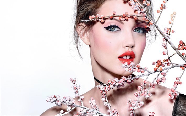 Lindsey Wixson, portrait, make-up, American fashion model